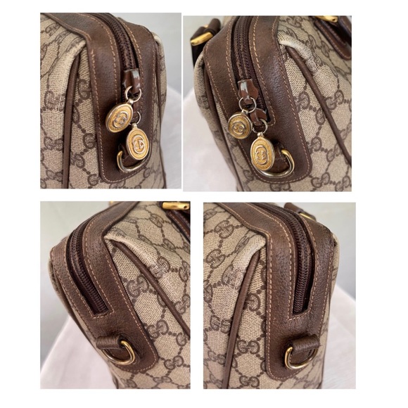 Vintage 80's GUCCI Classic GG Monogram PVC Vinyl Satchel Tote Crossbody Bag - Picture 4 of 13